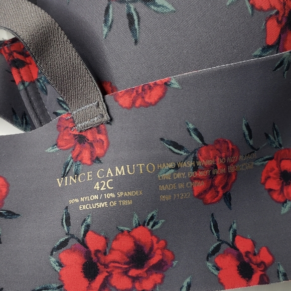 Vince Camuto Padded Underwire Soft Cup No Show Through Dark Floral 42C Bra - Picture 2 of 10